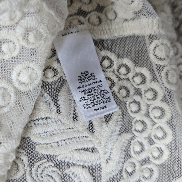 Express Cream Sheer Lace Top Size Small - Picture 4 of 4